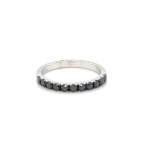 14K WHITE GOLD 2.35 GR RING NATURAL DIAMONDS 0.55 CT FANCY BLACK NA SIZE- 7 EMMOLOGICAL CERTIFICATION MAROZ DIAMONDS LTD ISRAEL DIAMOND EXCHANGE MEMBER - HIR2346