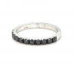 14K WHITE GOLD 2.35 GR RING NATURAL DIAMONDS 0.55 CT FANCY BLACK NA SIZE- 7 EMMOLOGICAL CERTIFICATION MAROZ DIAMONDS LTD ISRAEL DIAMOND EXCHANGE MEMBER - HIR2346