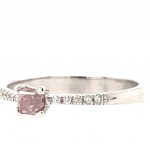 WHITE GOLD RING 1.54 GR WITH INTENSE PINK FANCY DIAMOND + BRILLIANTS - RNG20409