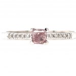 WHITE GOLD RING 1.54 GR WITH INTENSE PINK FANCY DIAMOND + BRILLIANTS - RNG20409