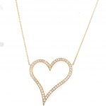 GIROCOLLO IN ORO GIALLO 14K 6.60 GR CON CUORE DI DIAMANTI PER 1.14 CARATI COLORE G PUREZZA VS - CERTIFICATO GEMMOLOGICO MAROZ DIAMONDS LTD MEMBRO ISRAEL DIAMOND EXCHANGE - RS11204