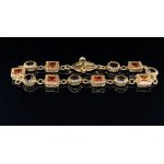 14K YELLOW GOLD 11.24 GR BRACELET CITRIN & SMOKY QUARTZ - 24K40101
