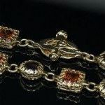 14K YELLOW GOLD 11.24 GR BRACELET CITRIN & SMOKY QUARTZ - 24K40101