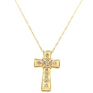 CREW IN GOLD AND DIAMANTS - CROSS -SHAPED PENDANT - PND30402