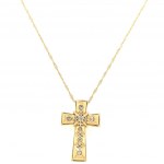 CREW IN GOLD AND DIAMANTS - CROSS -SHAPED PENDANT - PND30402