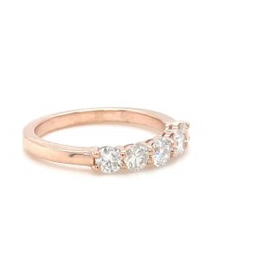 14K ROSE GOLD DIAMONDS RING 0.94 CT G-H/VS2-SI2 SIZE-6 EMMOLOGICAL CERTIFICATION MAROZ DIAMONDS LTD ISRAEL DIAMOND EXCHANGE MEMBER - RNG40208