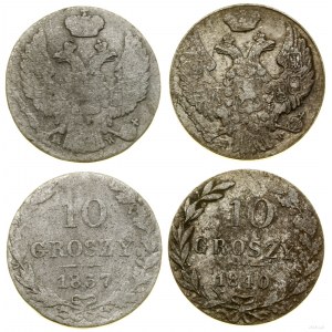 Polska, lot 2 x 10 groszy, 1837 MW, 1840 MW, Warszawa