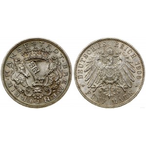 Niemcy, 5 marek, 1906 J, Hamburg