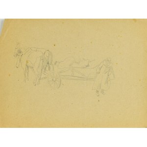 Ludwik MACIĄG (1920-2007), Horses with a cart
