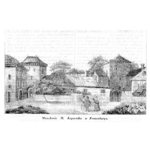 Frombork. Mieszkanie Mikołaja Kopernika, litografia 1839 p. Braniewo