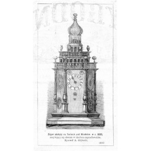 Czestochowa. Jasna Góra, Adrian Głębocki: Treasury. Clock, woodcut 1884