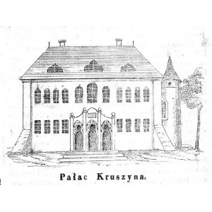 Pałac Kruszyna, litografia 1837 p. Częstochowa