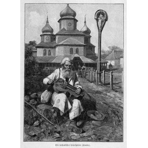 Galicja Wschodnia. Zygmunt Ajdukiewicz: Lirnik ukraiński, drzeworyt 1898 Ukraina