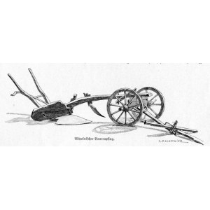 Galicja. Juliusz Makarewicz: Pług chłopski, drzeworyt 1898