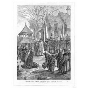 Galicja Wschodnia. Juliusz Makarewicz: Święcenie kołaczy na Podolu galicyjskim, drzeworyt 1884 Ukraina