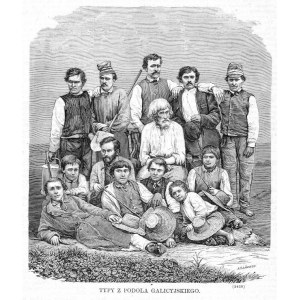 Galicja Wschodnia. Typy z Podola galicyjskiego, drzeworyt 1873 Ukraina