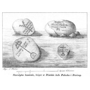 Dźwina, Dzisna, litografia 1843 p. Głębokie i Połock Białoruś