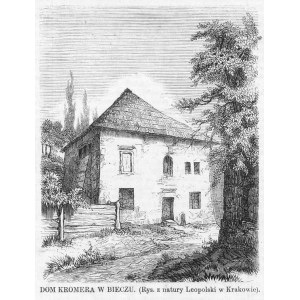 Wilhelm Leopolski: Dom Kromera w Bieczu, drzeworyt 1862 p. Gorlice