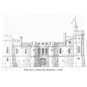 Zagórzany. Pałac dla Tadeusza Skrzyńskiego, litografia 1843 p. Gorlice