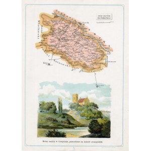 Powiat Gostyński Gub. Warszawskiej. Gostynin Zamek, chromolitografia 1907 Bazewicz