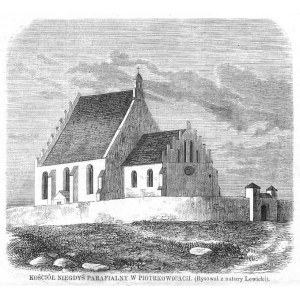 Jan Nepomucen Lewicki: Piotrkowice. Kościół, drzeworyt 1862 p. Jędrzejów