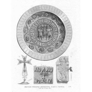 Adrian Głębocki: Dawne wyroby metalowe, drzeworyt 1882 Grodzisko, Brzeźnica, Warszawa p. Kraków p. Sieradz