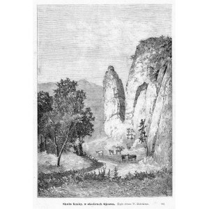Władysław Malecki: Zabierzów. Skała Kmity, drzeworyt 1882 p. Kraków