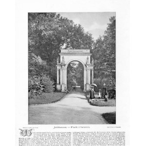 Jabłonna. Park i brama fot. Maurycy Pusch, druk 1899 p. Legionowo