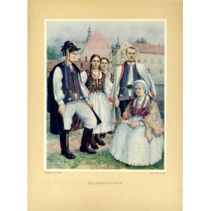 Szczyrzyc. Józef Pieniążek: Szczyrzyczanie, światłodruk barwny 1937 p. Limanowa
