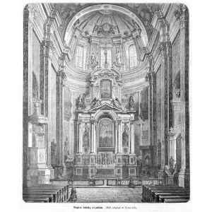 Lublin. Wnętrze katedry, drzeworyt 1872