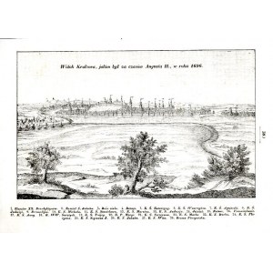 Kraków. Widok Krakowa w roku 1696, litografia 1842