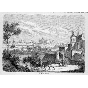 Kraków. Panorama Krakowa. Nr. 3770. Krakau, drzeworyt 1876