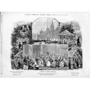 Kraków. Juliusz Kossak: Zapusty w Krakowie Wenta i Kulig, drzeworyt 1880