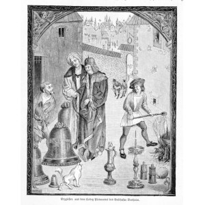 Kraków. Kodeks Baltazara Behema, krakowski odlewnik, drzeworyt 1898