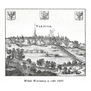 Warszawa. Widok Warszawy w roku 1637, litografia 1844
