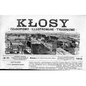 Warszawa. Panorama winieta tytułowa Kłosy, drzeworyt 1868