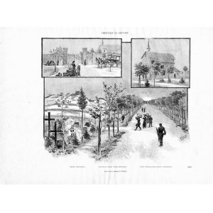 Warsaw. Ksawery Pillati: Cemetery in Bródno, print 1888