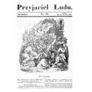 Ukraina. Teofil Mielcarzewicz: Humań. Rzeź humańska, litografia 1842