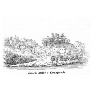 Ukraina. Korosteszów. Spadowe kąpiele w Korostyczowie, litografia 1845
