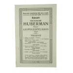Zestaw 13 ulotek / programów koncertów wybitnych artystów [m.in. B. Huberman, I. Friedman] z lat 1908-1913