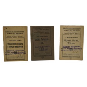 X. Adamski Waleryan - set of 3 booklets on peace games: 1) Mill, Halma,Wilczek, 2) Stick, Fortress, Fox, 3) General instructions on peace games, Poznań 1918.