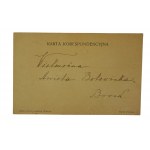 Kartka pocztowa z 21 kwietnia 1905r. z zasuszoną [dziś ściśle chronioną] szarotką alpejską, [B]