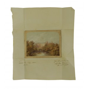 Litografa kolorowana z połowy XIX wieku, korespondencja datowana Posen 1852, [B]