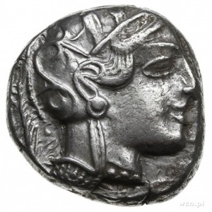 tetradrachma 479-393 p.n.e.; Aw: Głowa Ateny w hełmie w...
