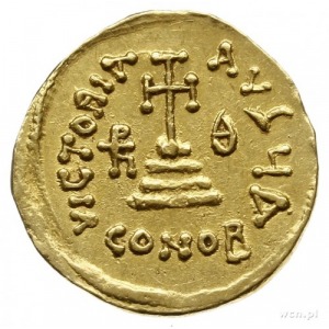 solidus, 632-635, Konstantynopol, Aw: Trzej cesarze sto...