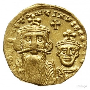 solidus, 654-659, Konstantynopol; Aw: Popiersia Konstan...