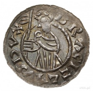denar 1037-1050, mennica Praga?; Popiersie księcia z pr...