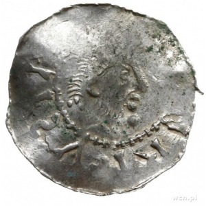 denar 1002-1014; Popiersie cesarza z brodą w prawo, HEI...