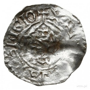 denar, 1002-1024; Popiersie w koronie na wprost, HEINRI...