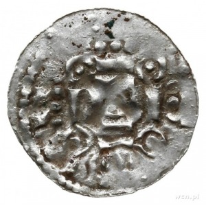 denar, ok. 1020-1025; Krzyż utworzony z kółek i belek /...